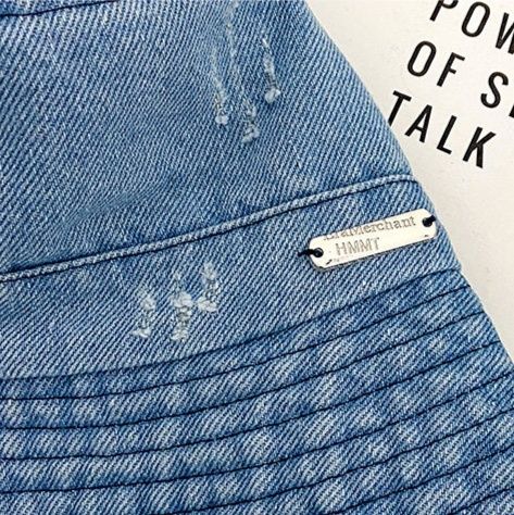 バケットハット ダメージ加工デニムバケットハット金具付き