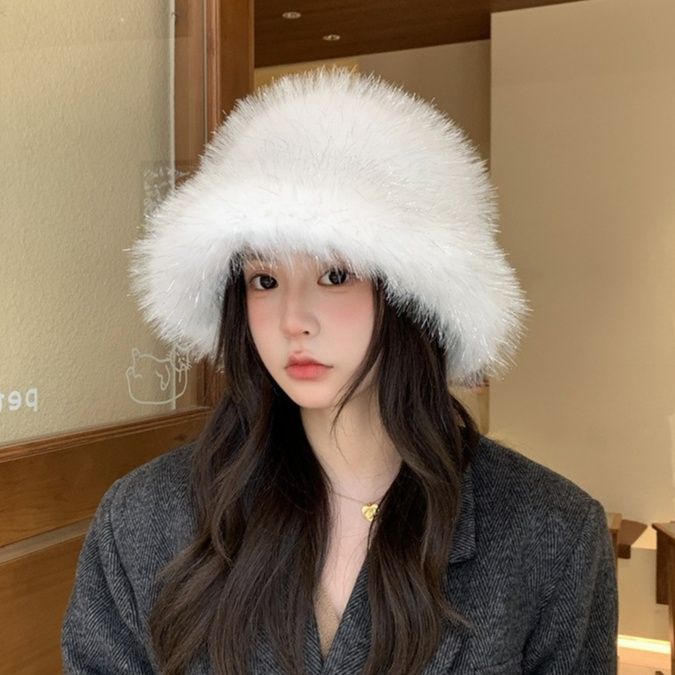 バケットハット ふわふわボリュームファーバケットハット