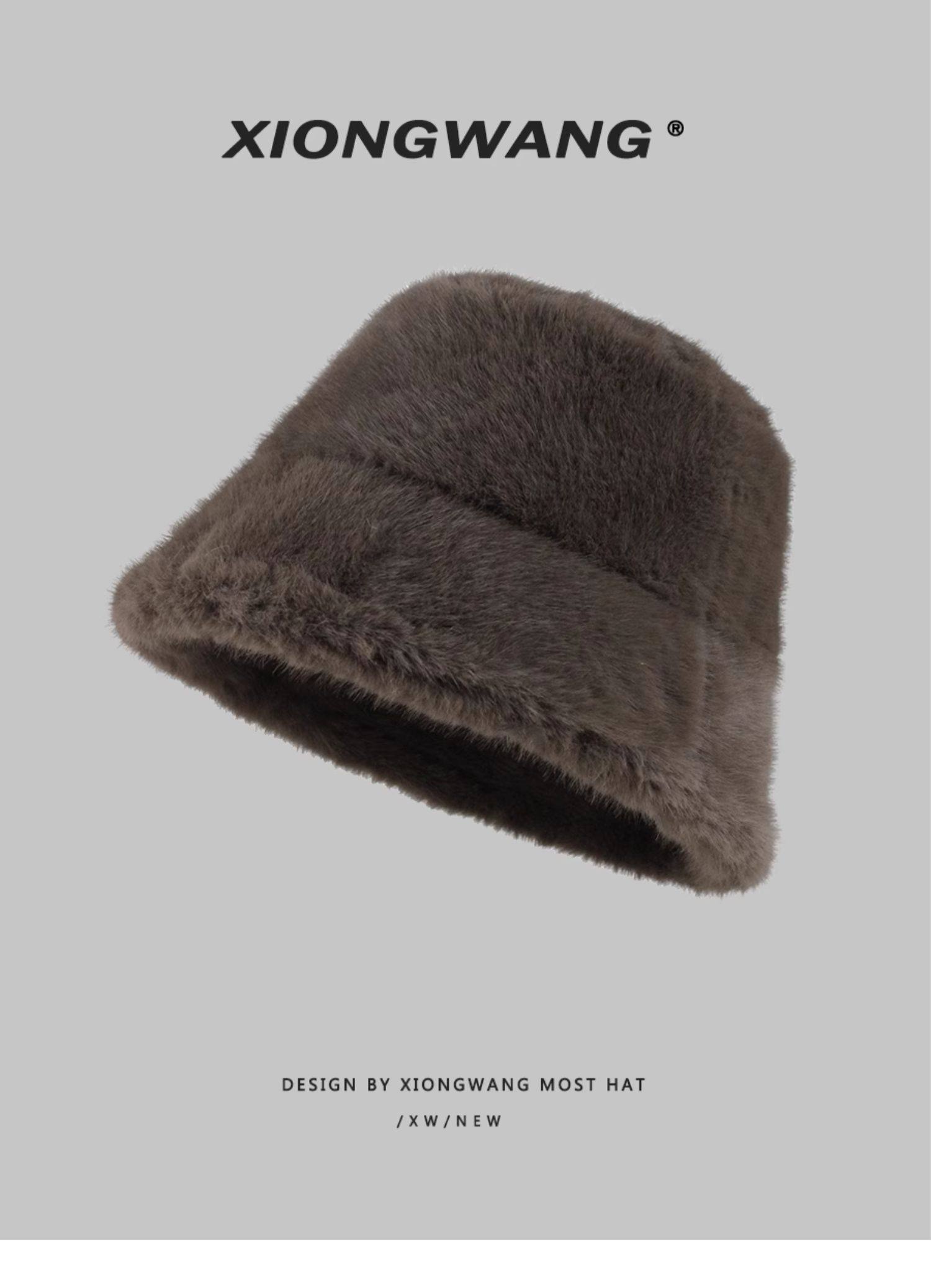 バケットハット ふわふわもこもこファー素材の防寒バケットハット