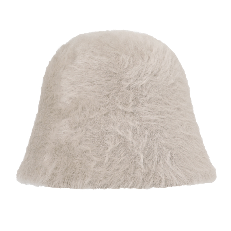 バケットハット ふわふわもこもこファー素材のあったかバケットハット