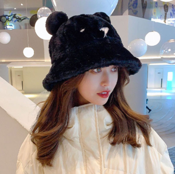 バケットハット レディース もこもこファー クマ耳バケットハット 保温帽子