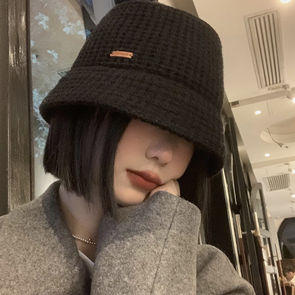 バケットハット 編み物 女性用ニット編みバケットハット