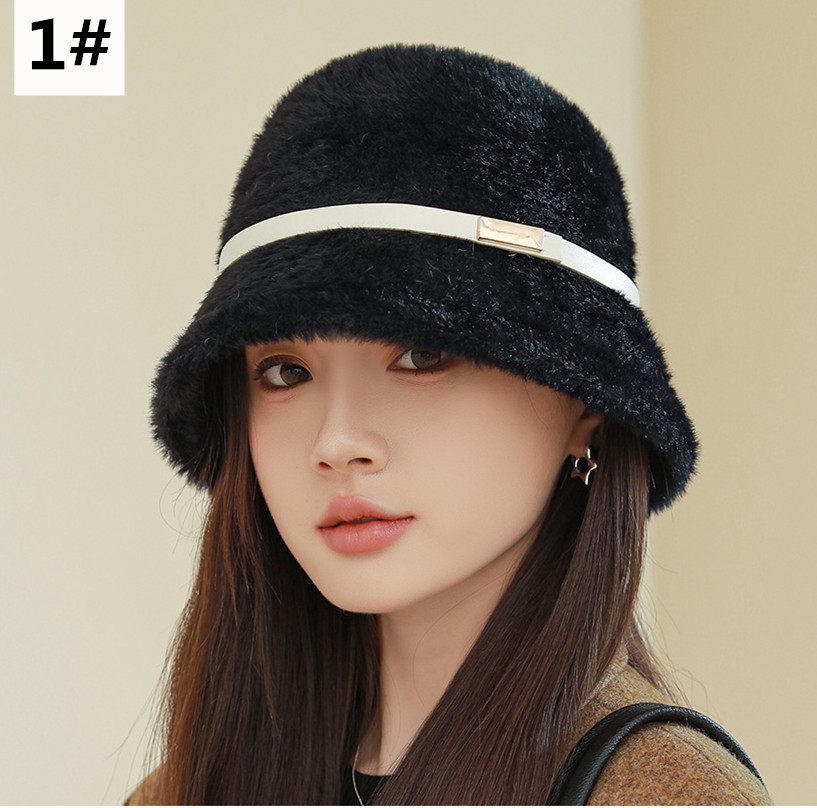 バケットハット ファー帽子 女性用防寒ふわふわバケット型秋冬新作