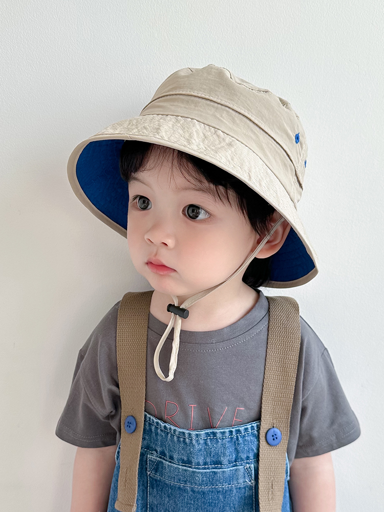 バケットハット バケットハット リバーシブル 子供用あご紐付きバケット
