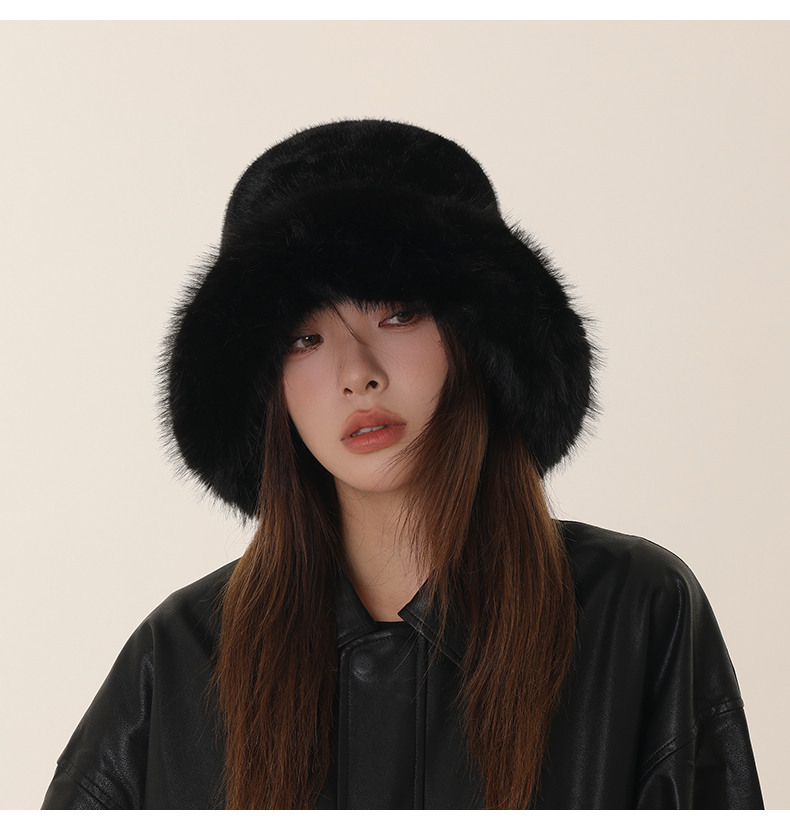 バケットハット ボリュームファー付き防寒バケットハット