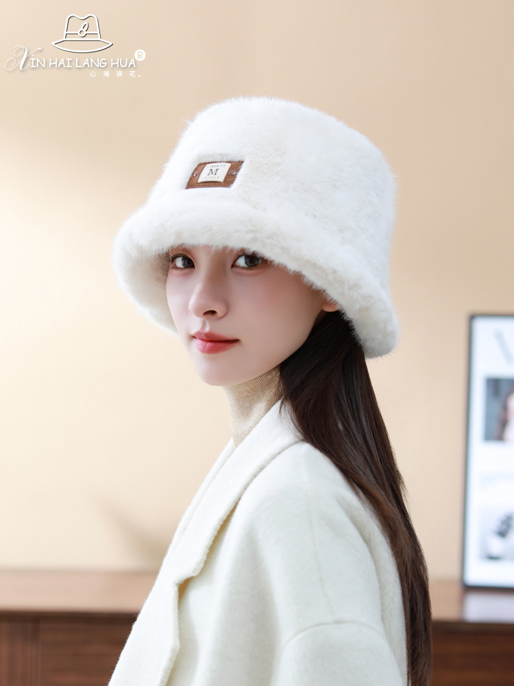 バケットハット ふわふわファー素材のあったか防寒バケットハット