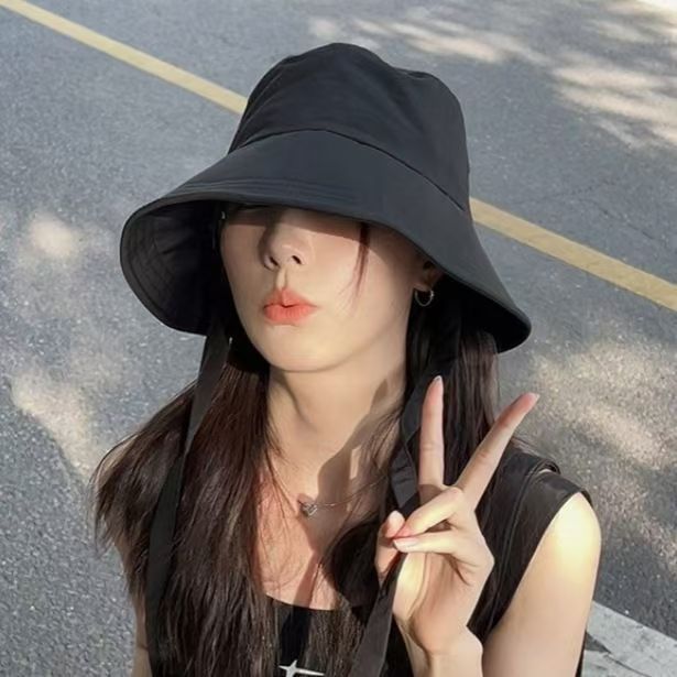 バケットハット リボン結び紐付きバケットハット