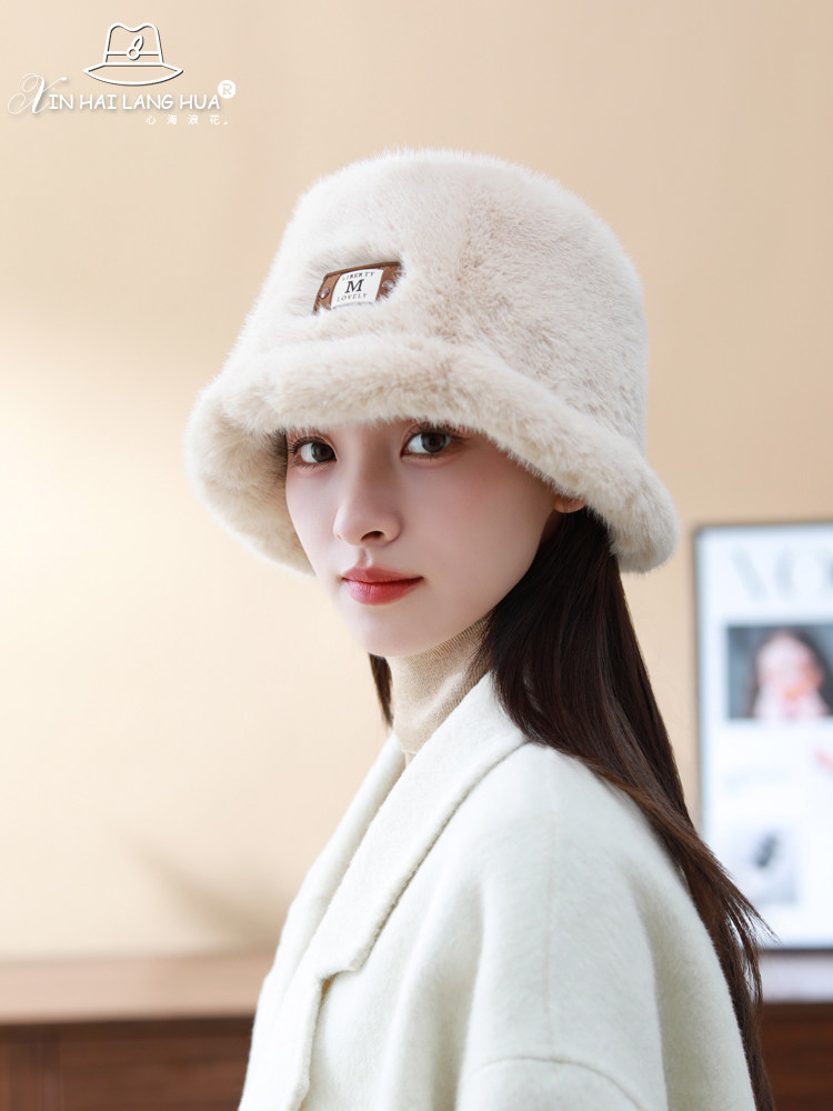 バケットハット ふわふわファー素材のあったか防寒バケットハット