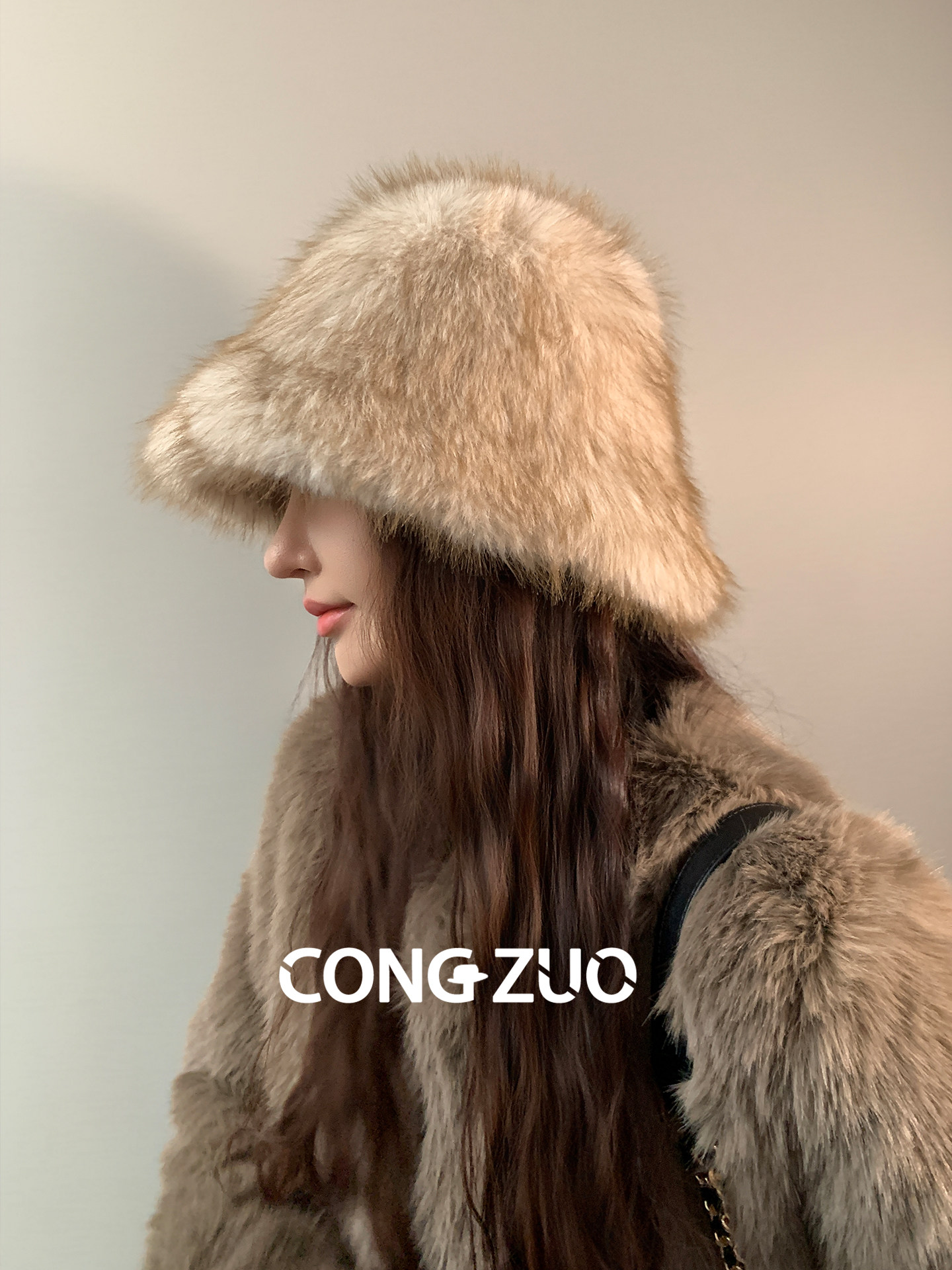 バケットハット ふわふわ全面 ファーバケットハット