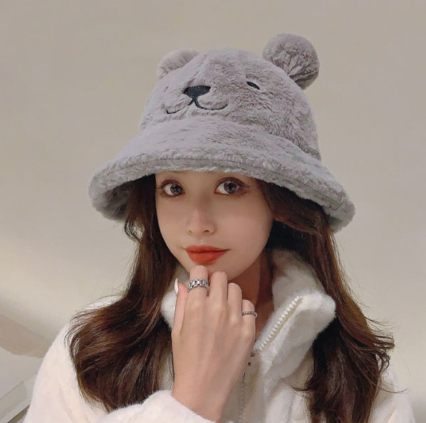 バケットハット レディース もこもこファー クマ耳バケットハット 保温帽子