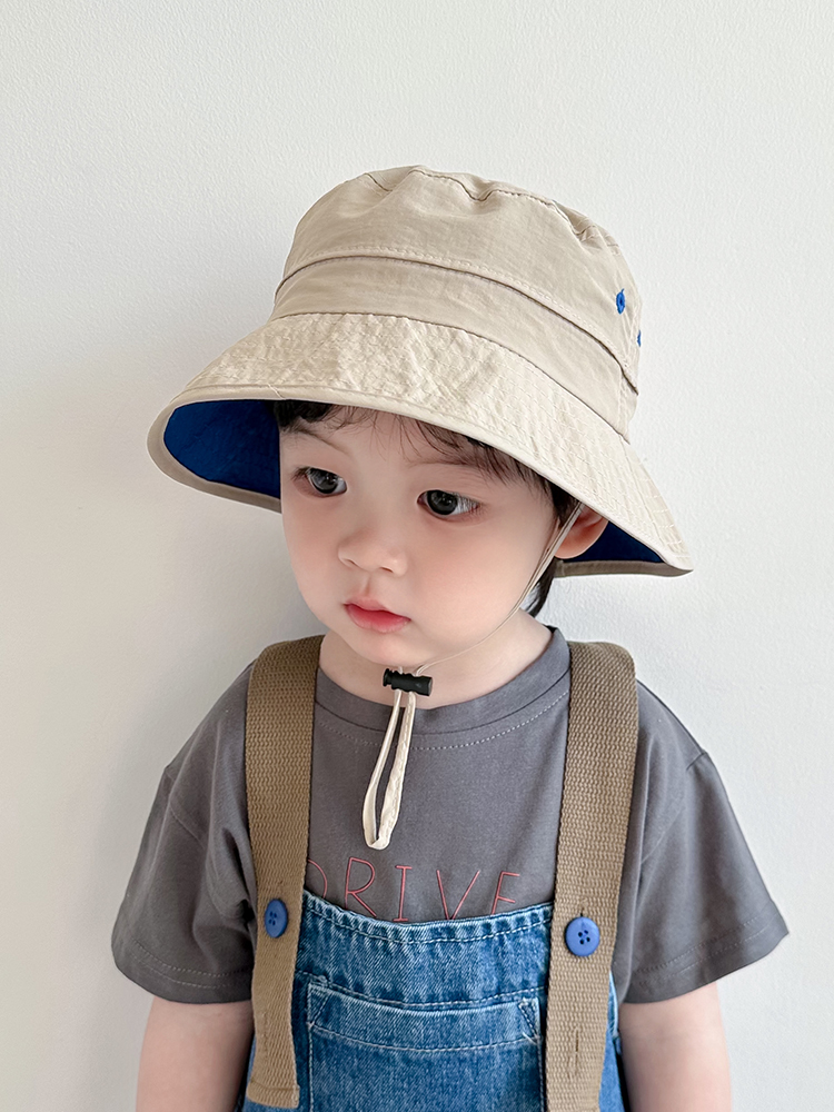 バケットハット バケットハット リバーシブル 子供用あご紐付きバケット