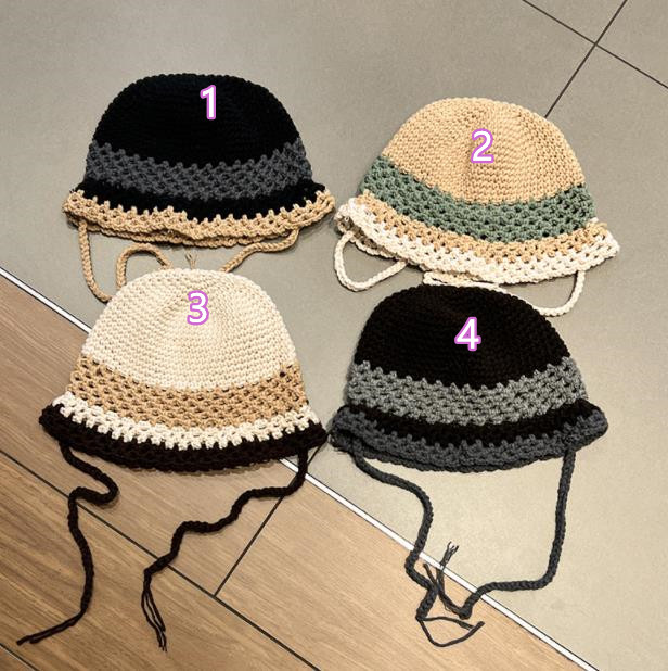 バケットハット 秋冬新作 編み物 ニット帽 手編み風バケット帽 紫外線対策 男女兼用