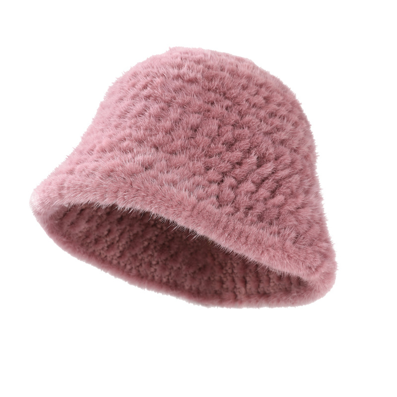 バケットハット もこもこファー素材 あったかバケットハット