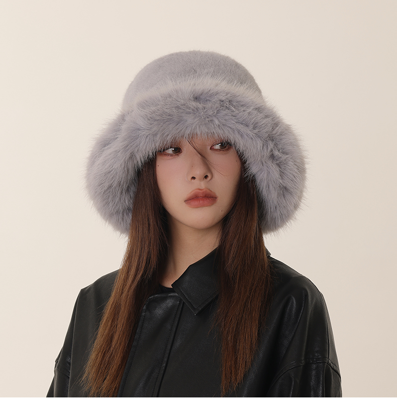 バケットハット ボリュームファー付き防寒バケットハット