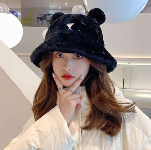バケットハット レディース もこもこファー クマ耳バケットハット 保温帽子