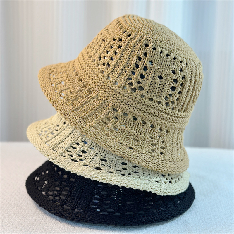 バケットハット 透かし編み かぎ編み 涼感 編み物バケットハット