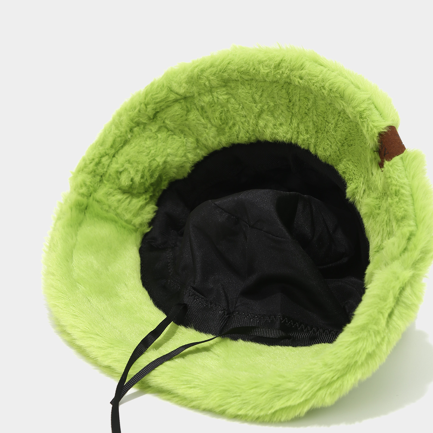 バケットハット ふわふわ毛足の長いファー素材バケットハット