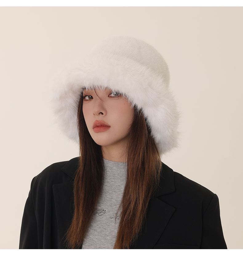 バケットハット ボリュームファー付き防寒バケットハット