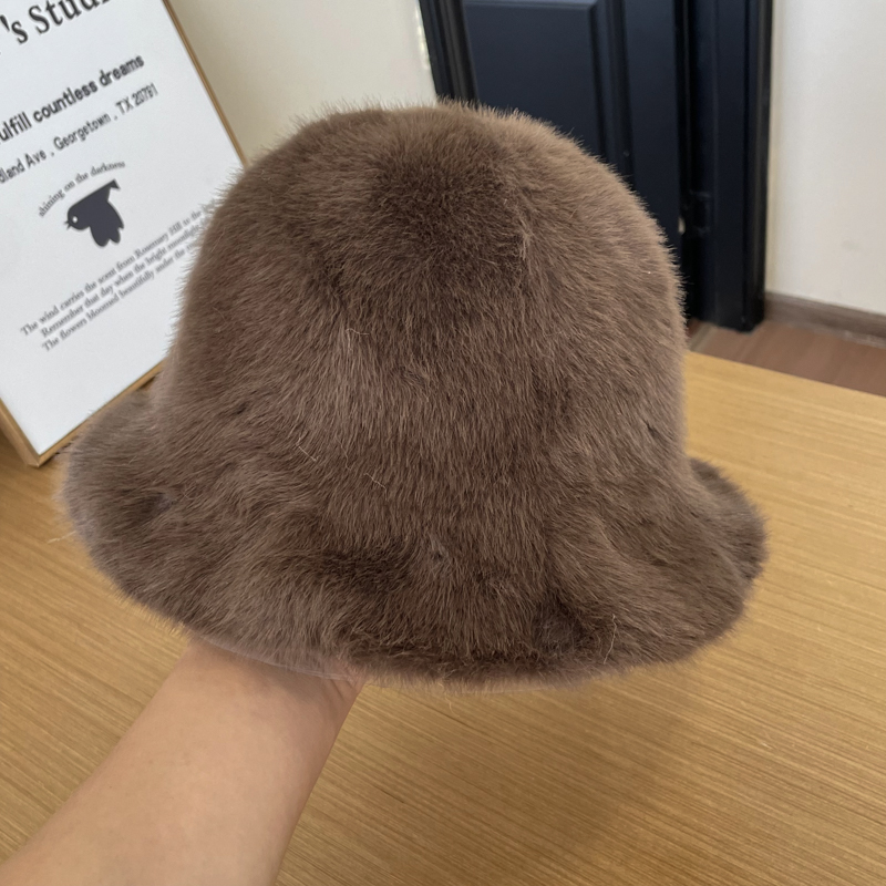 バケットハット ふわふわ重ね着風バケットハット