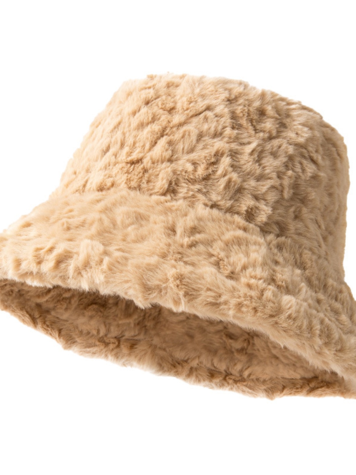 バケットハット ふわふわボリュームファー素材バケットハット