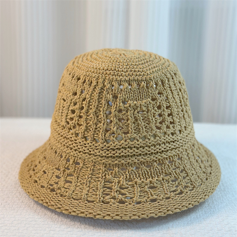 バケットハット 透かし編み かぎ編み 涼感 編み物バケットハット