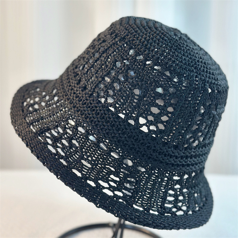バケットハット 透かし編み かぎ編み 涼感 編み物バケットハット
