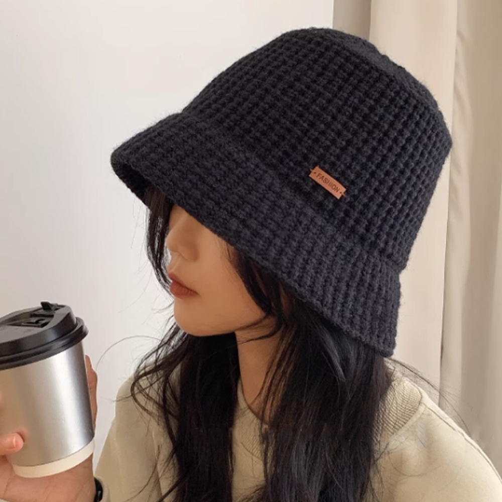 バケットハット 編み物 女性用ニット編みバケットハット