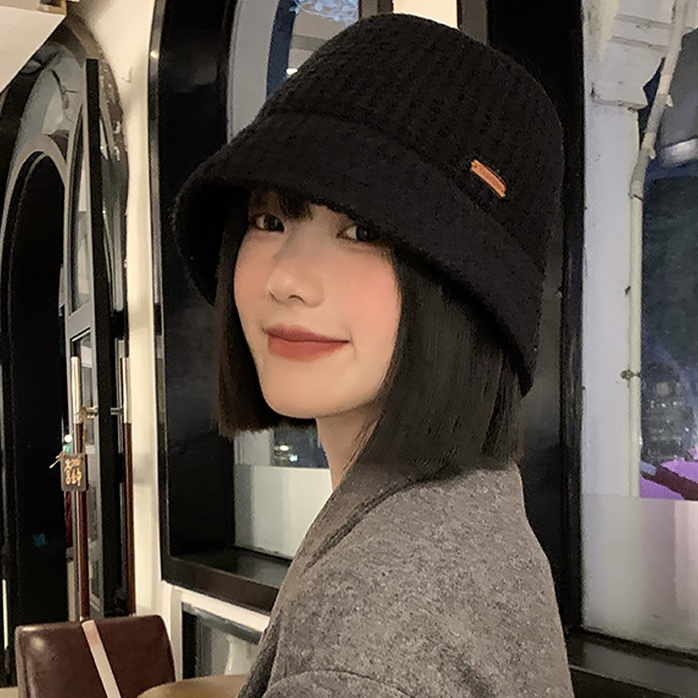 バケットハット 編み物 女性用ニット編みバケットハット