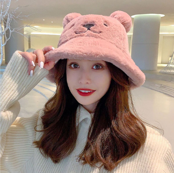 バケットハット レディース もこもこファー クマ耳バケットハット 保温帽子