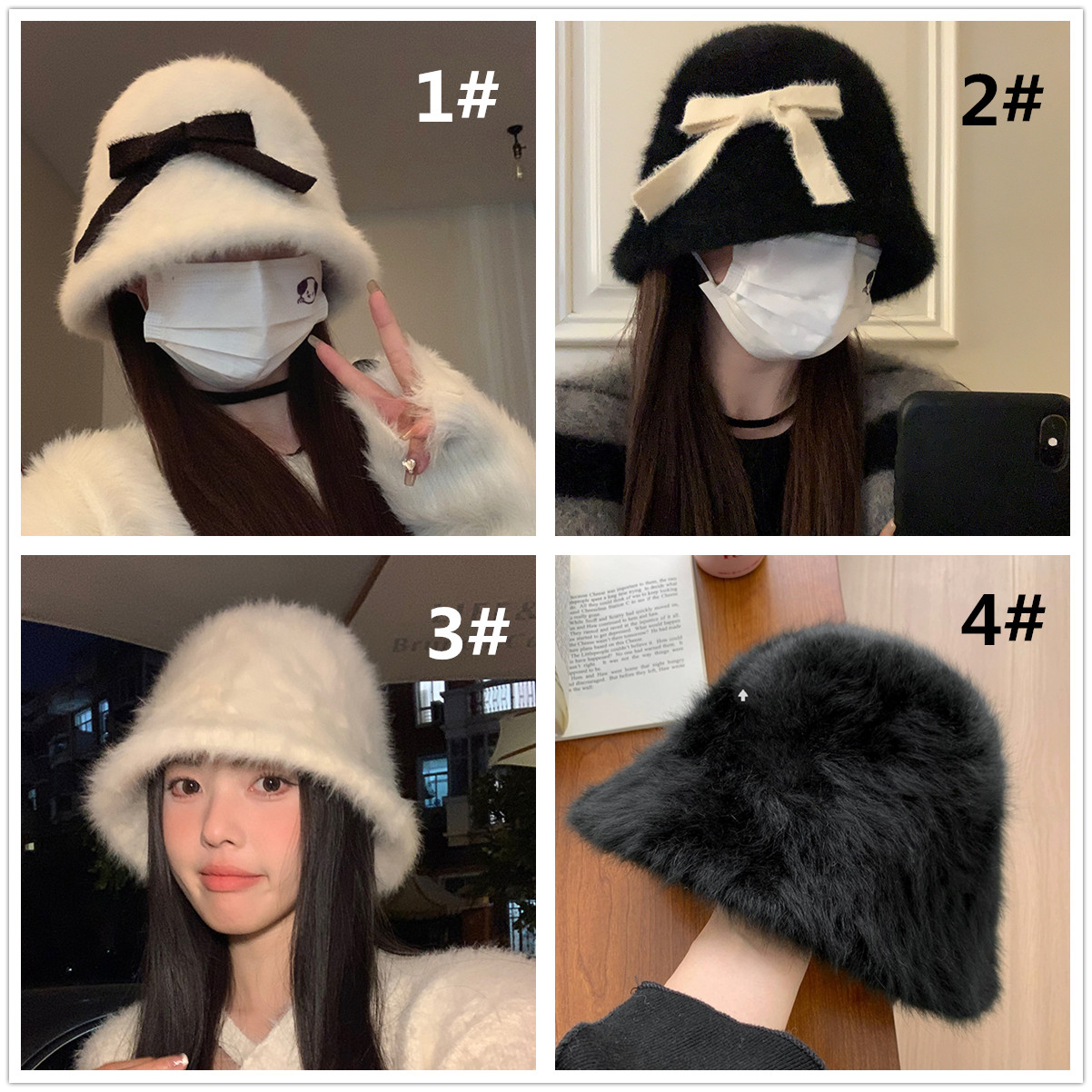 バケットハット ふわふわファー帽子 深めバケット型 小顔効果 秋冬女性用