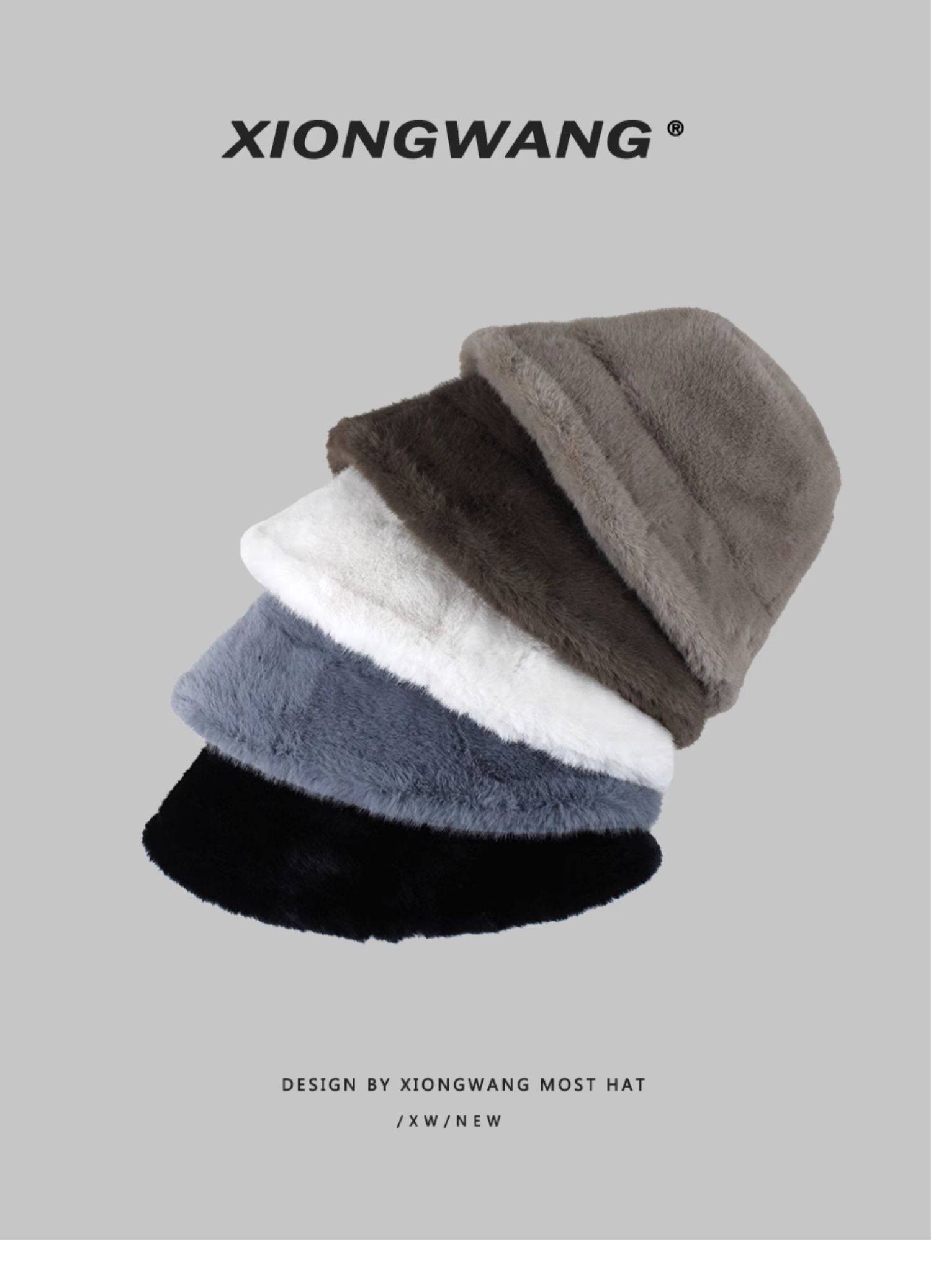 バケットハット ふわふわもこもこファー素材の防寒バケットハット