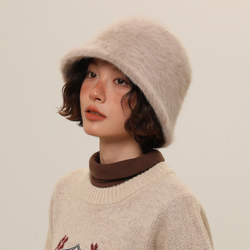 バケットハット ふわふわもこもこファー素材のあったかバケットハット