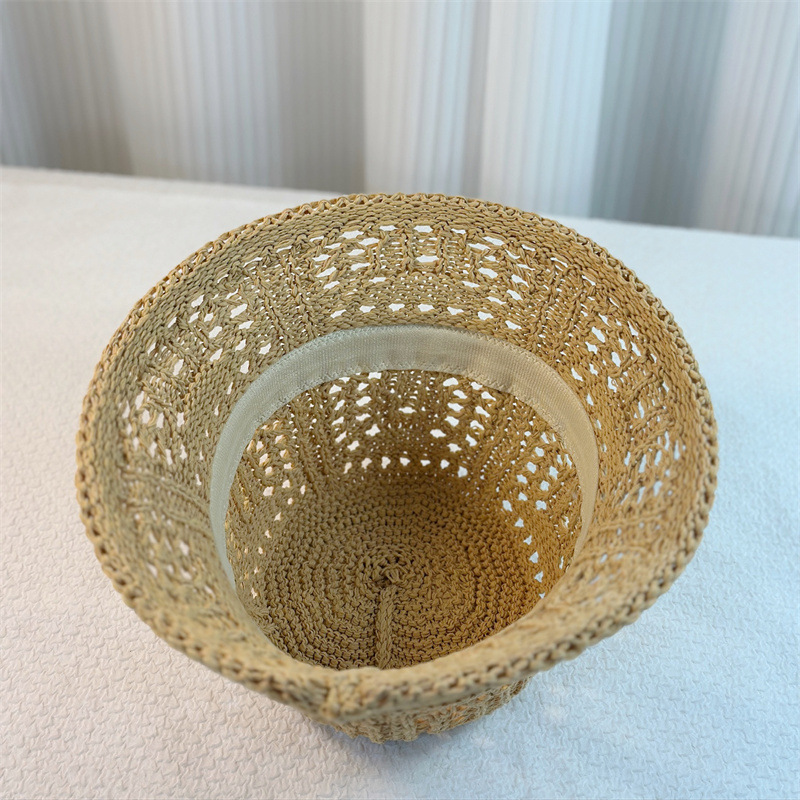 バケットハット 透かし編み かぎ編み 涼感 編み物バケットハット