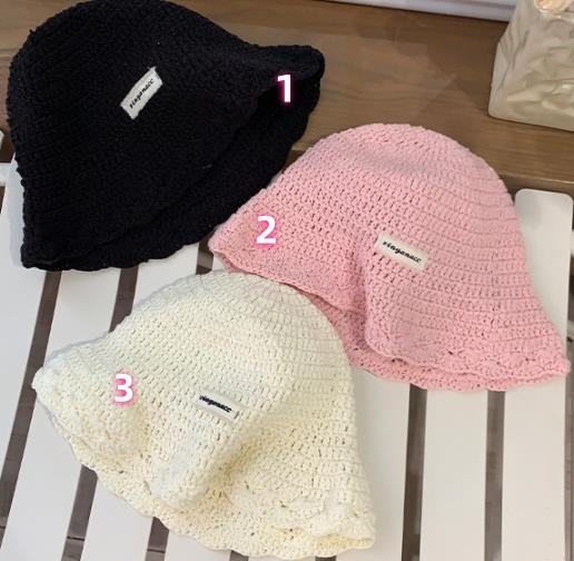 バケットハット 編み物 春夏新作 紫外線対策 日除け帽子 男女兼用