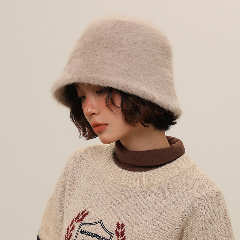 バケットハット ふわふわもこもこファー素材のあったかバケットハット