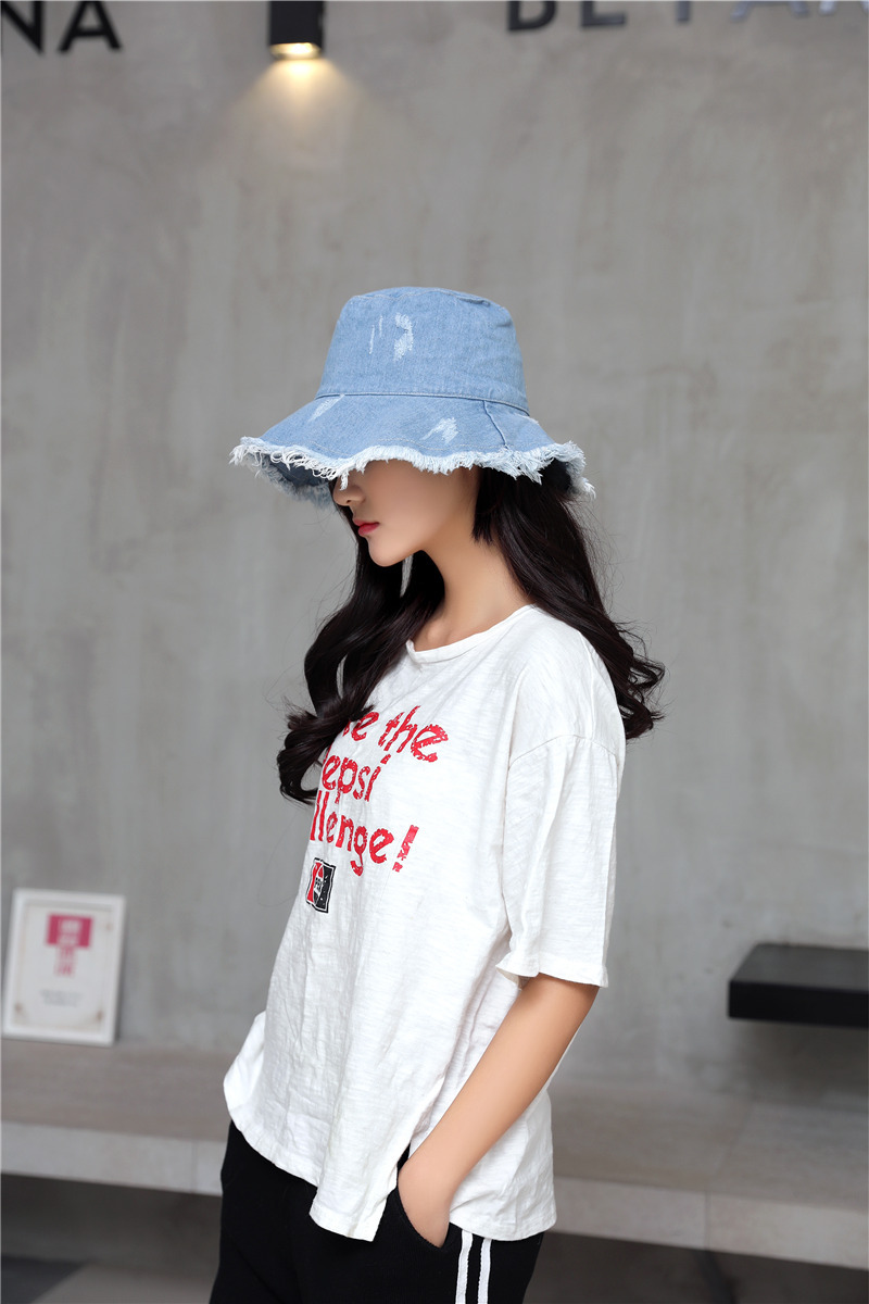 デニム バケットハット つば広 紫外線対策 小顔効果 折りたたみ