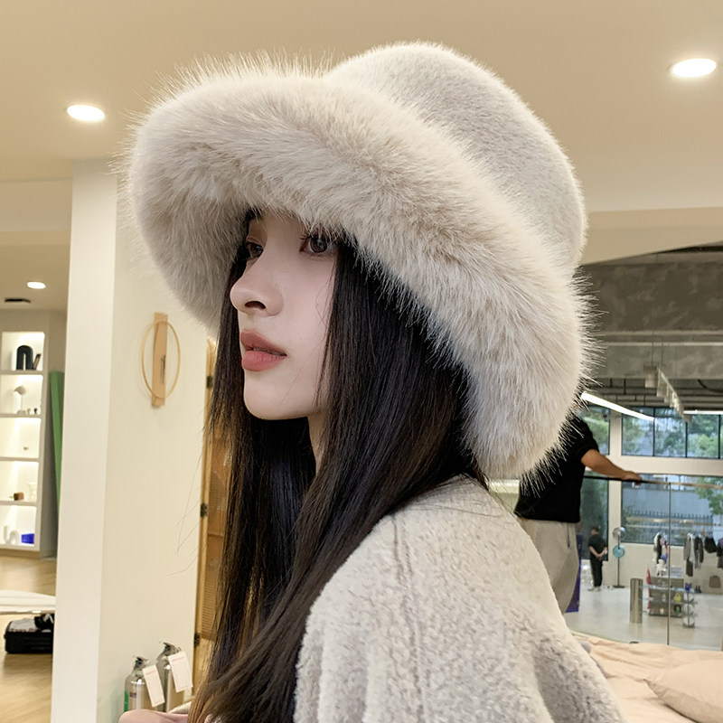 バケットハット ふんわり豪華ファーバケットハット