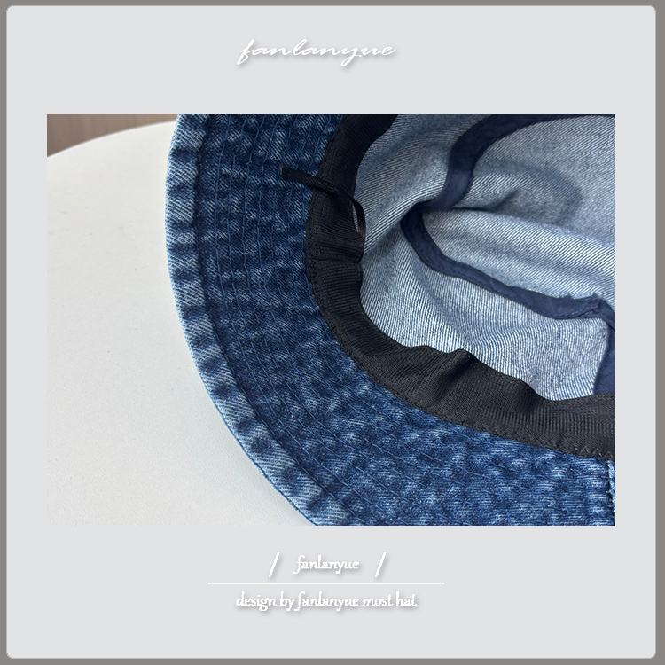 バケットハット 刺繍入りデニムバケットハット