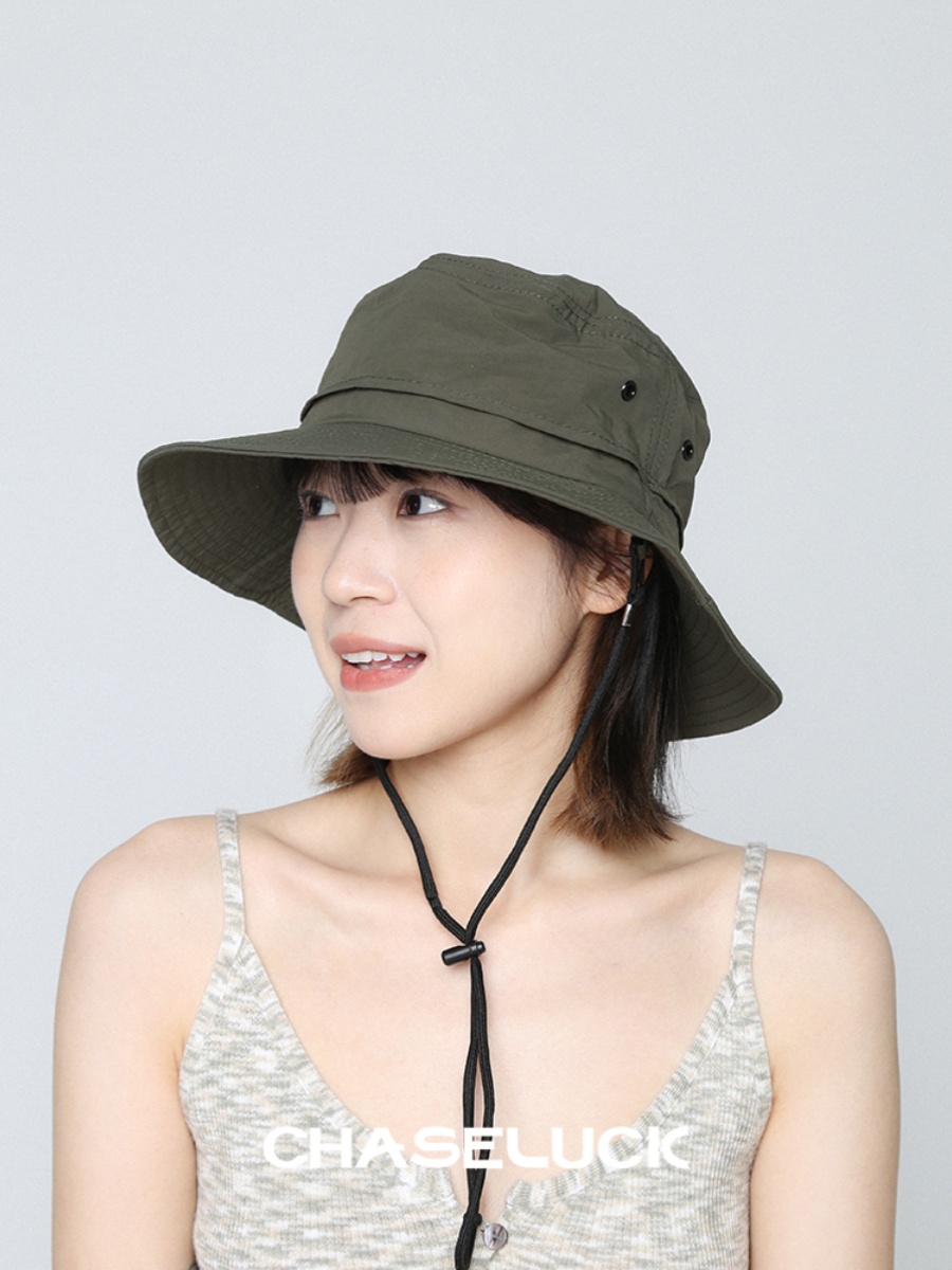 バケットハット あごひも付き アウトドアバケットハット