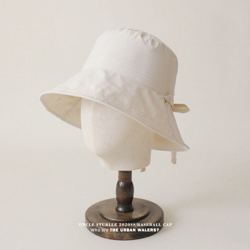 バケットハット あご紐付きシンプル日除けバケットハット