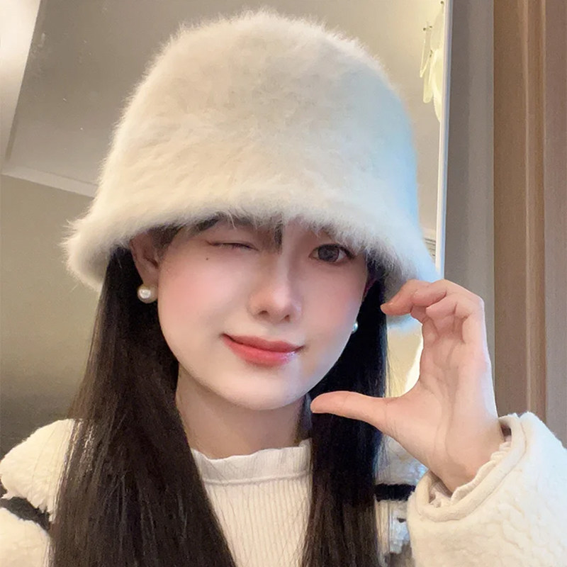 バケットハット ふわふわもこもこファーバケットハット