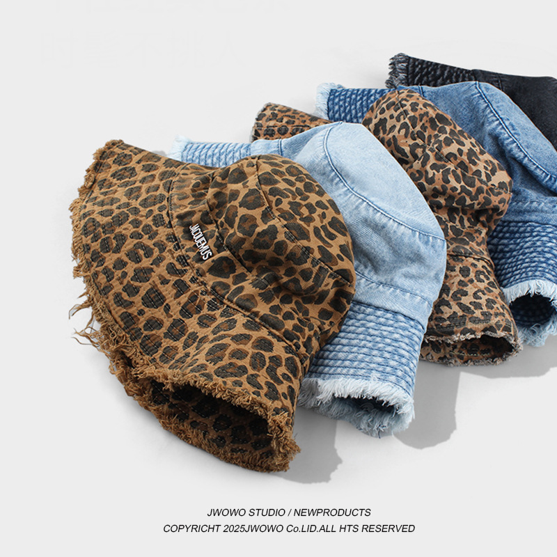 バケットハット 日焼け防止 フリンジ縁 ロゴ入り 紐付きバケットハット