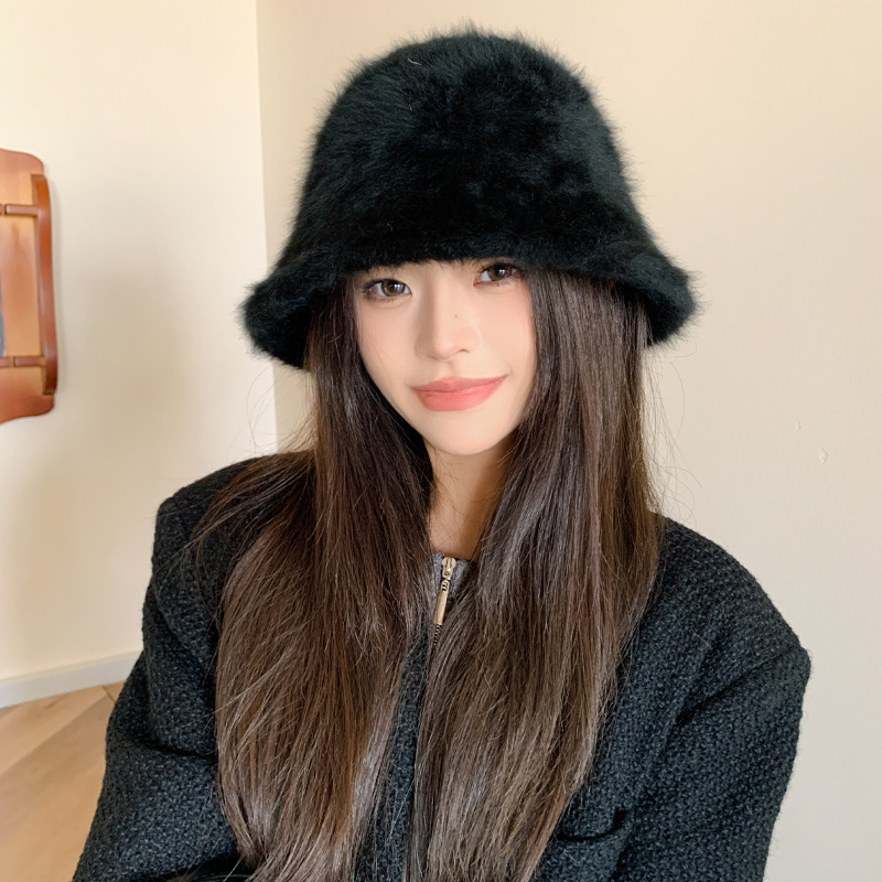 バケットハット ふわふわ毛足もこもこバケット帽