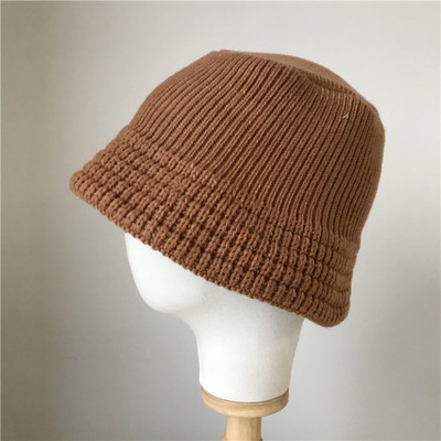 バケットハット 編み物ニット帽子 バケットハット 女性用 韓国風ファッション 女性用 秋冬 全5色