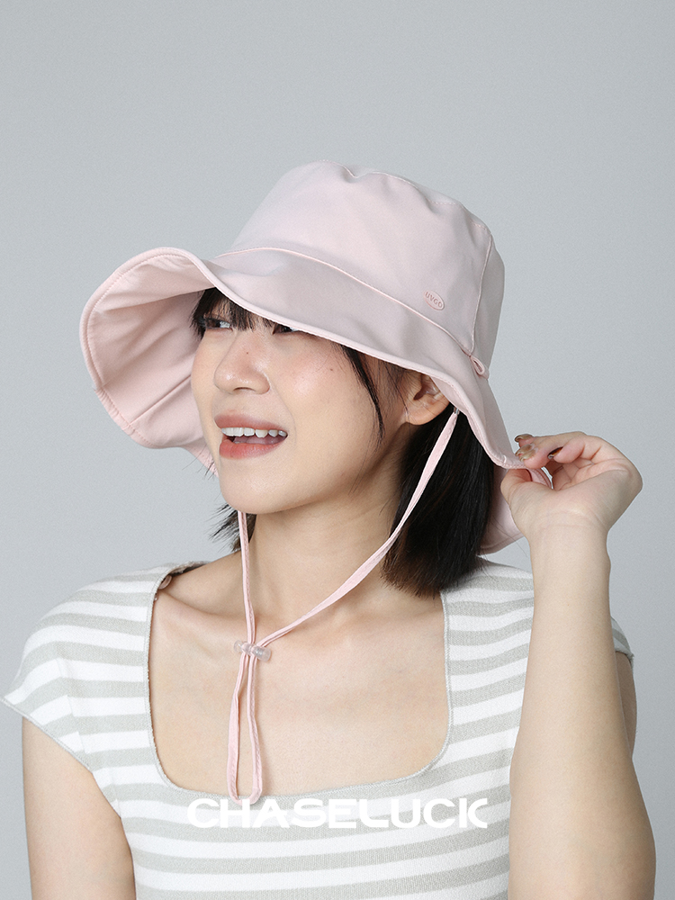 バケットハット シンプル美人な紐付きバケットハット