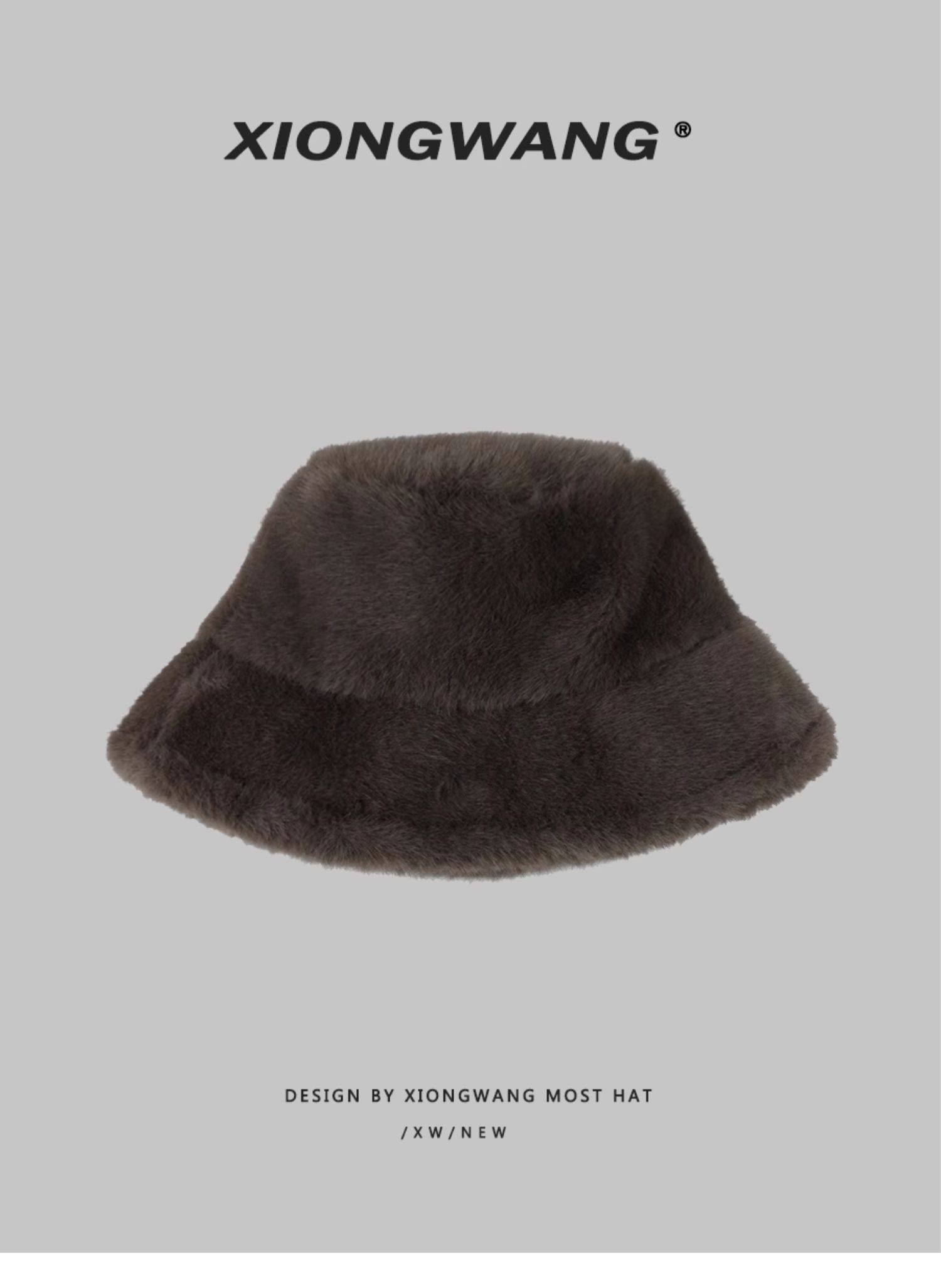 バケットハット ふわふわもこもこファー素材の防寒バケットハット