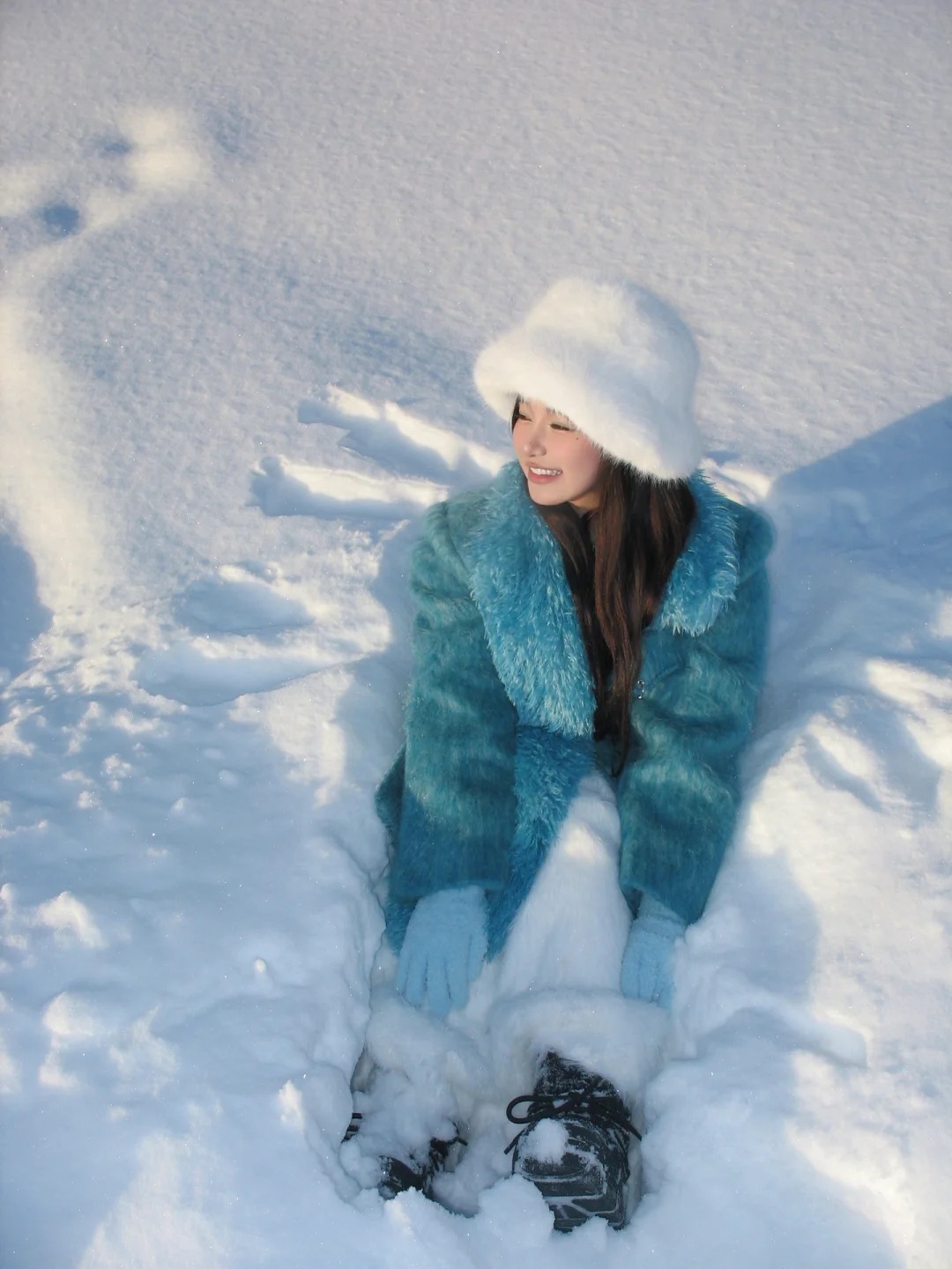 バケットハット ふわもこ雪見バケットハット