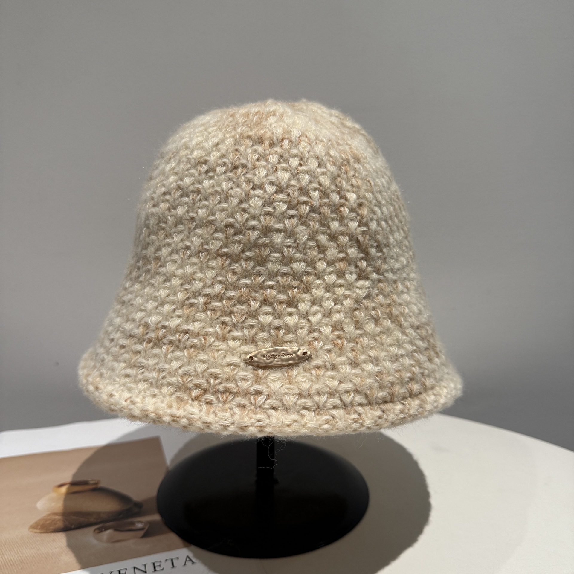 バケットハット 手編み風 ざっくり編み上げ 編み物バケットハット