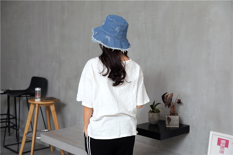 デニム バケットハット つば広 紫外線対策 小顔効果 折りたたみ