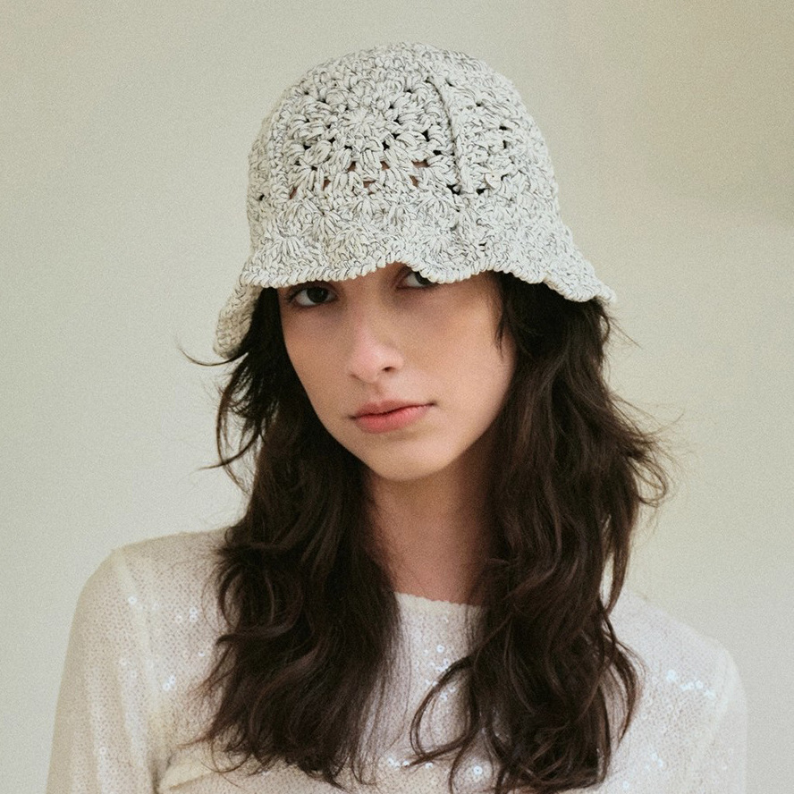バケットハット 編み物 かぎ針編みバケットハット 女性用帽子 韓国風
